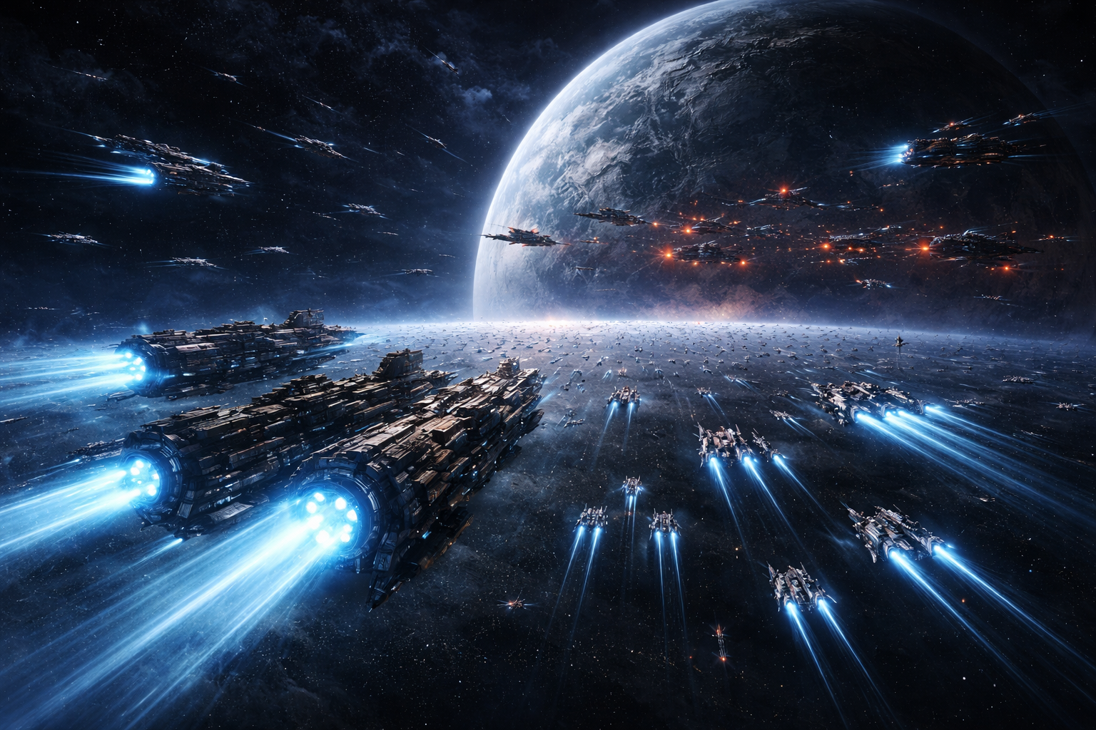Loading screen — orbital battle